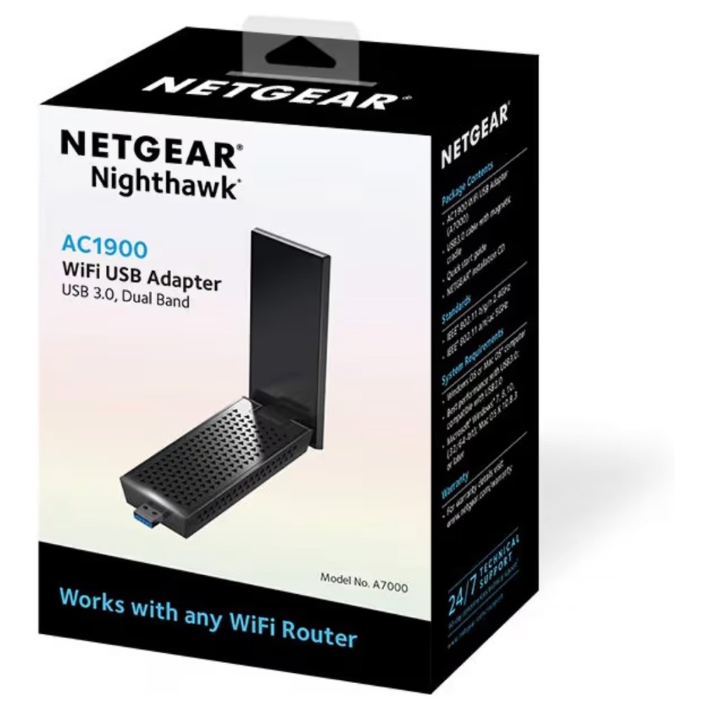 NETGEAR Nighthawk AC1900 USB WiFi Adapter - Black